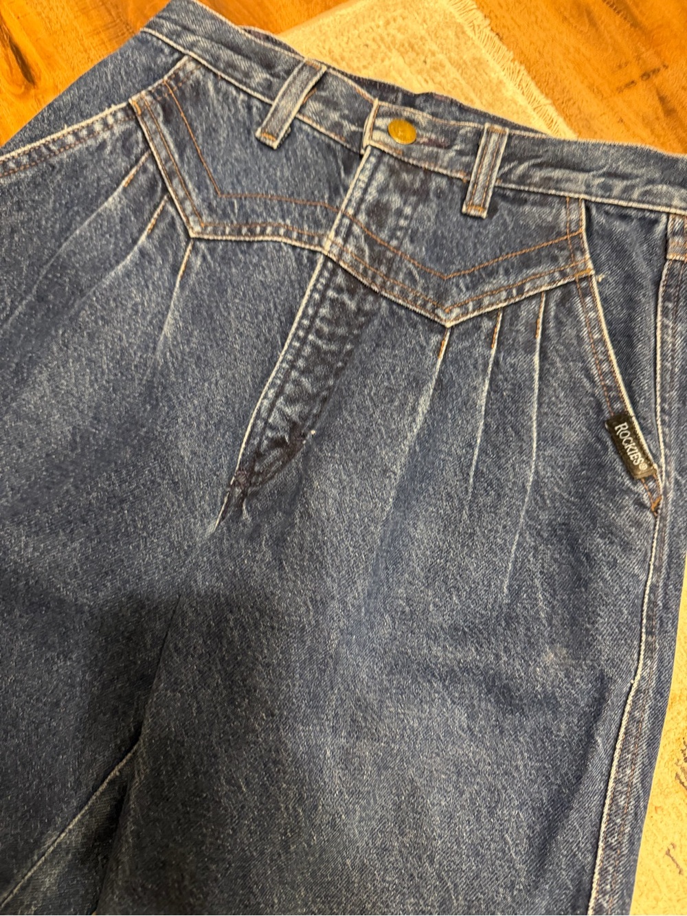 Vintage Rockies Women's Straight Leg Jeans - Dark Blue Denim - Picture 2 of 11